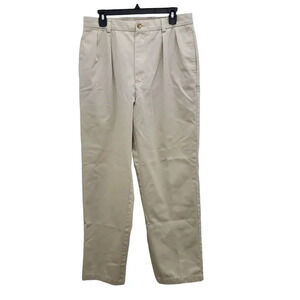 Daniel Cremieux The Definitive Pant Men's Beige Pleated Cotton Khakis Size 32x32